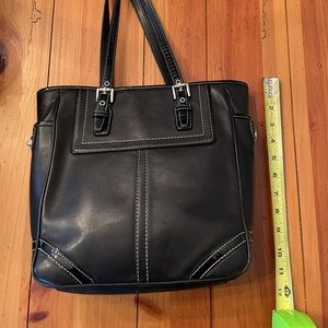 Coach black patent leather handbag